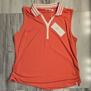 Lady Hagen Orange Red Polo Shirt Short Sleeve